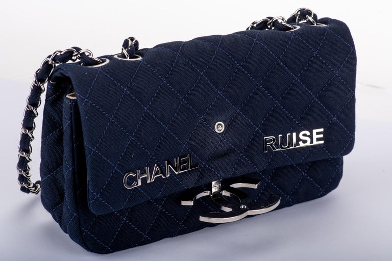 New in Box Chanel Rare Navy Cruise Flap Bag at 1stDibs