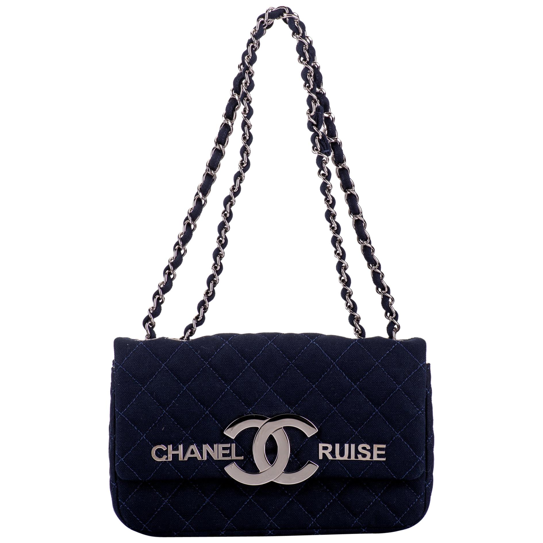 New in Box Chanel Rare Navy Cruise Flap Bag