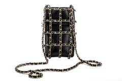 New in Box Chanel VIP Cell Phone Case Black Gold Crossbody