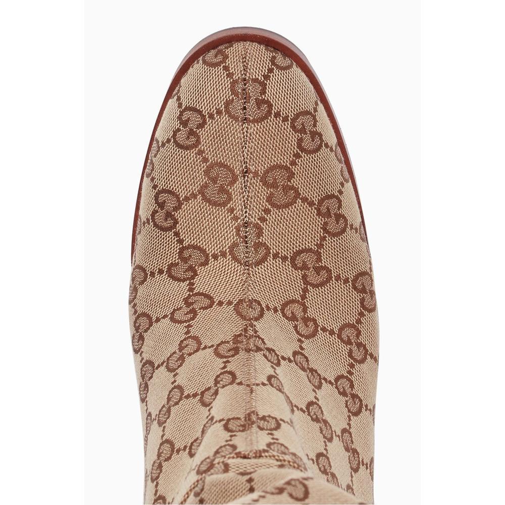 Brown NEW in box Gucci Original GG Over-the-Knee Boots sz EU35.5 For Sale