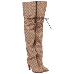 NEW in box Gucci Original GG Over-the-Knee Boots sz EU35.5