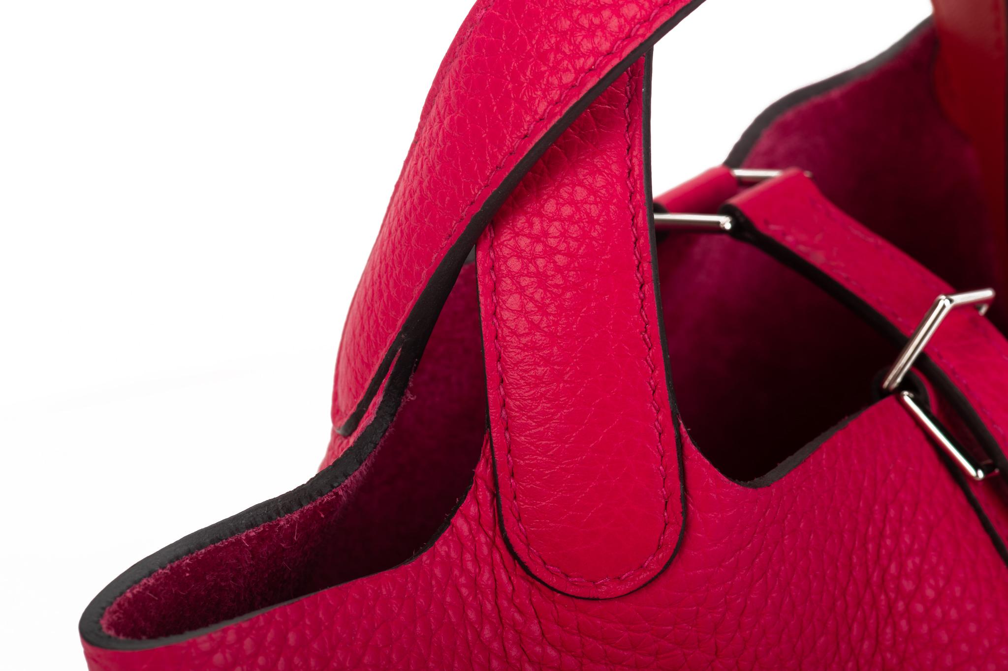 New in Box Hermès Sac Picotin 18cm Rose Mexico en vente 8