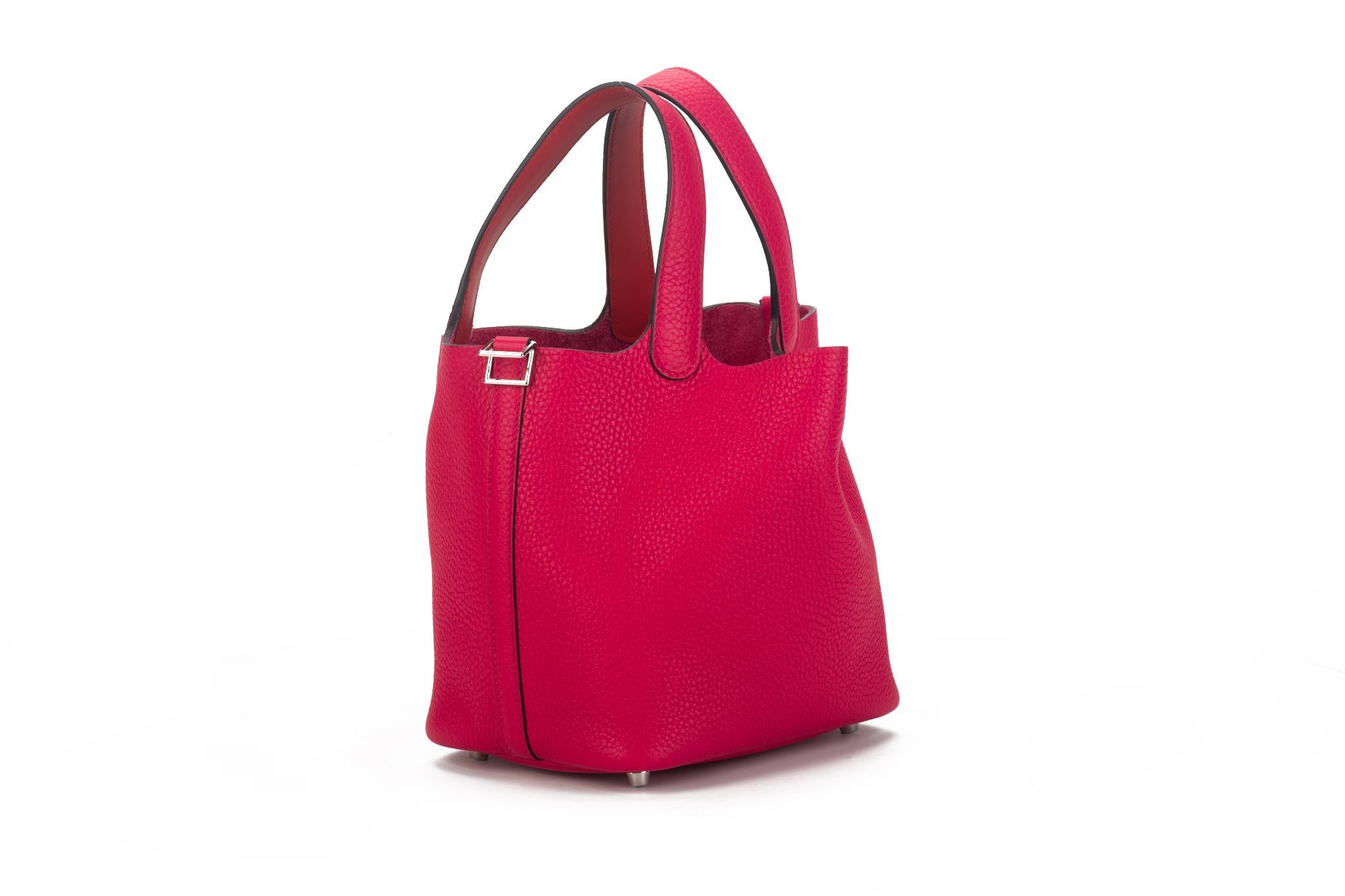 New in Box Hermès Sac Picotin 18cm Rose Mexico en vente 1