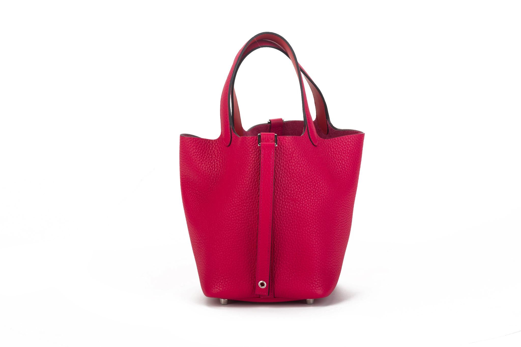 New in Box Hermès Sac Picotin 18cm Rose Mexico en vente 3