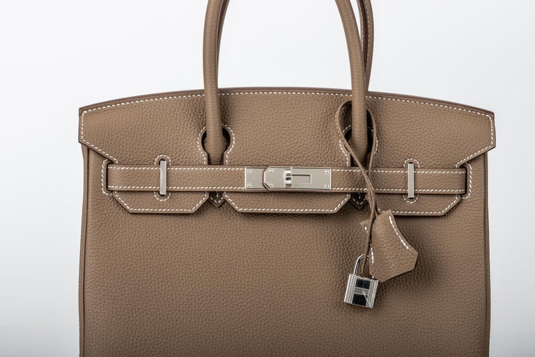New in Box Hermes Birkin 30cm Etoupe Togo Bag For Sale at 1stdibs