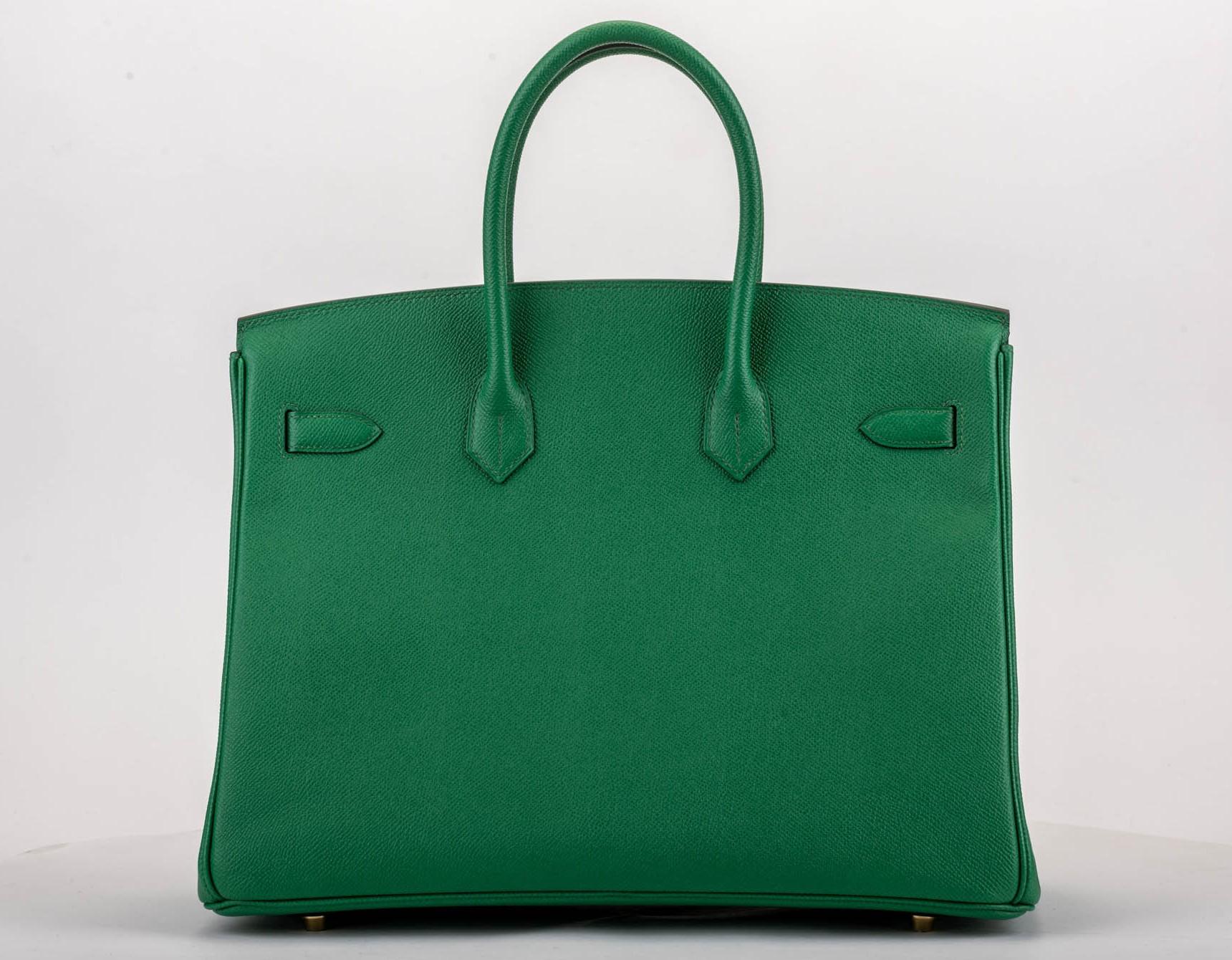 Hermès Birkin bag 35cm cactus togo with gold-plated hardware. Blind stamp 