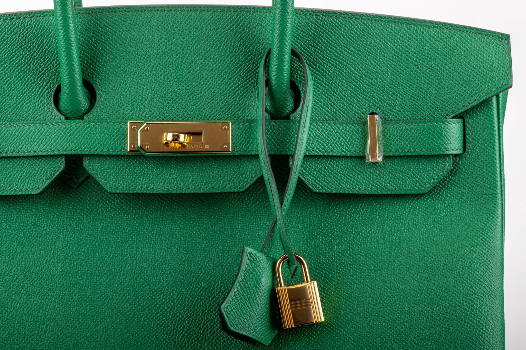 Blue New in Box Hermes Birkin 35Cm Cactus Togo Gold Bag
