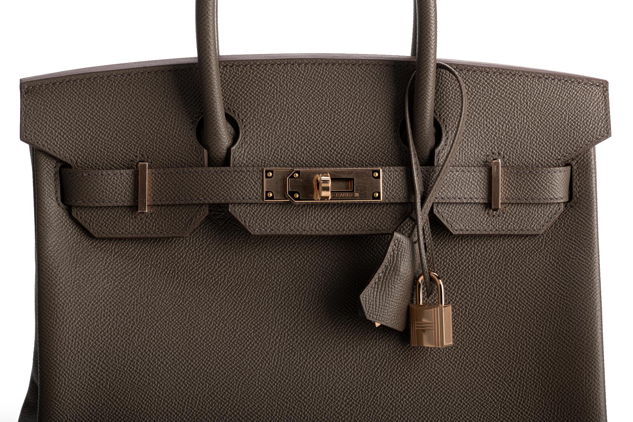 Women's New in Box Hermes Birkin Etain Rose Gold Epsom Bag