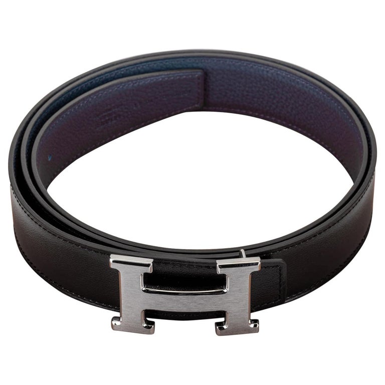 New in Box Hermes Black and Blue H Belt For Sale at 1stDibs