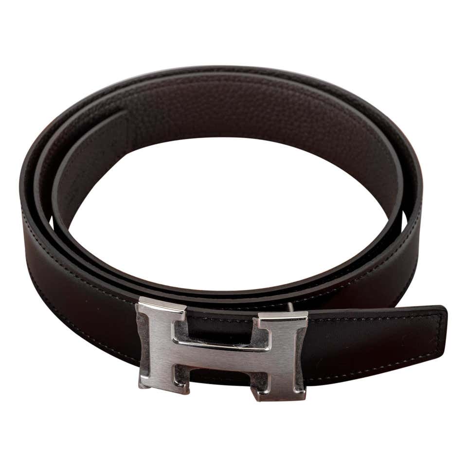 1990 Small Hermes Belt in Black/Red For Sale at 1stDibs