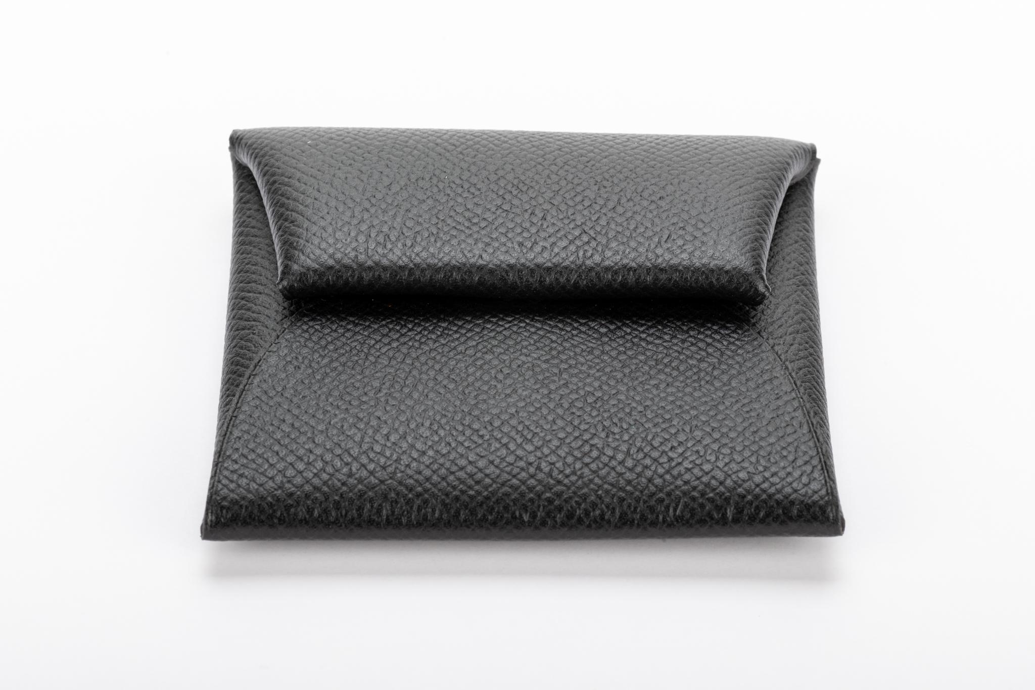 Hermès black Epsom leather coin wallet. Brand new in box.