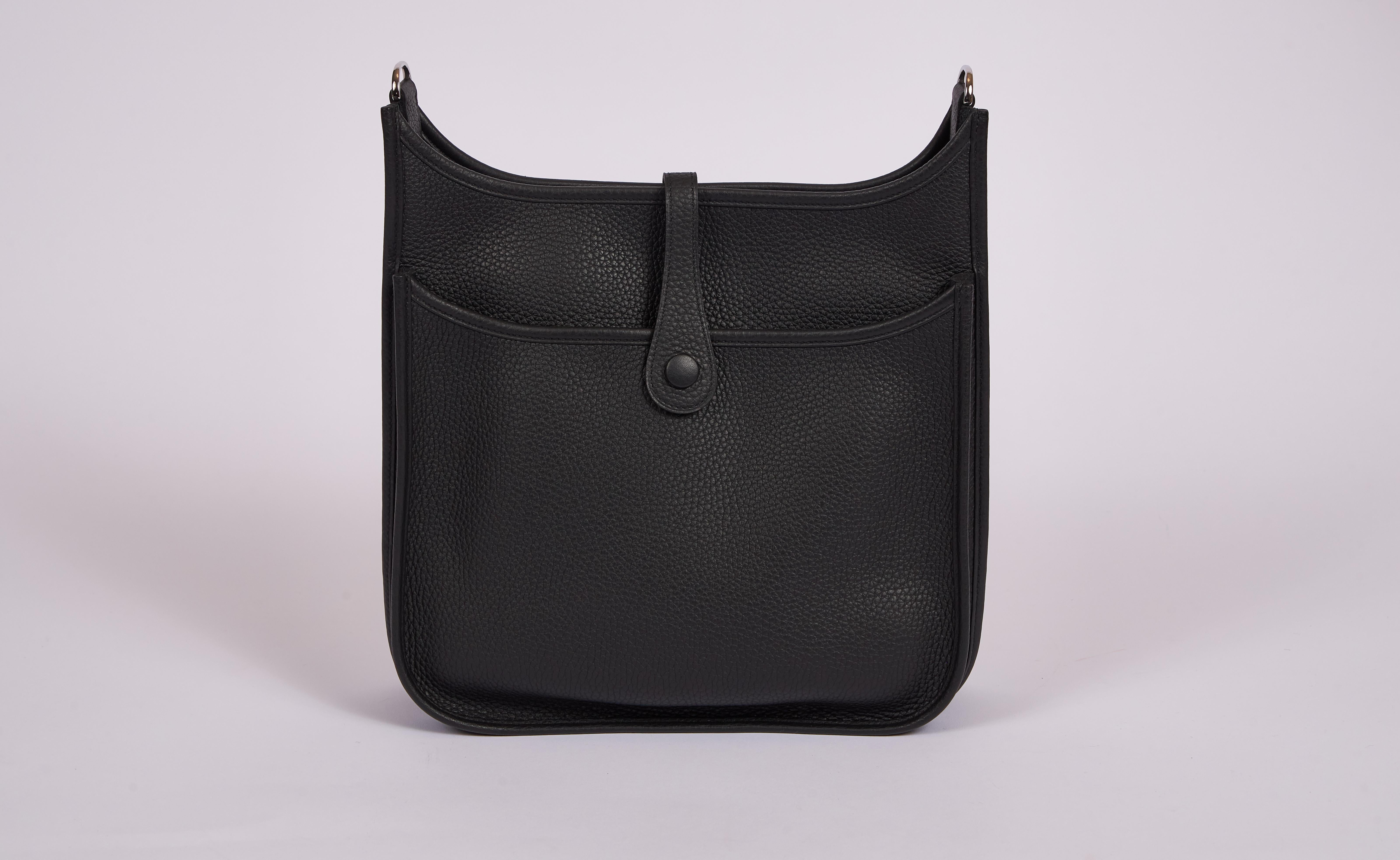 New in Box Hermes Black Evelyne PM Palladium In New Condition In West Hollywood, CA
