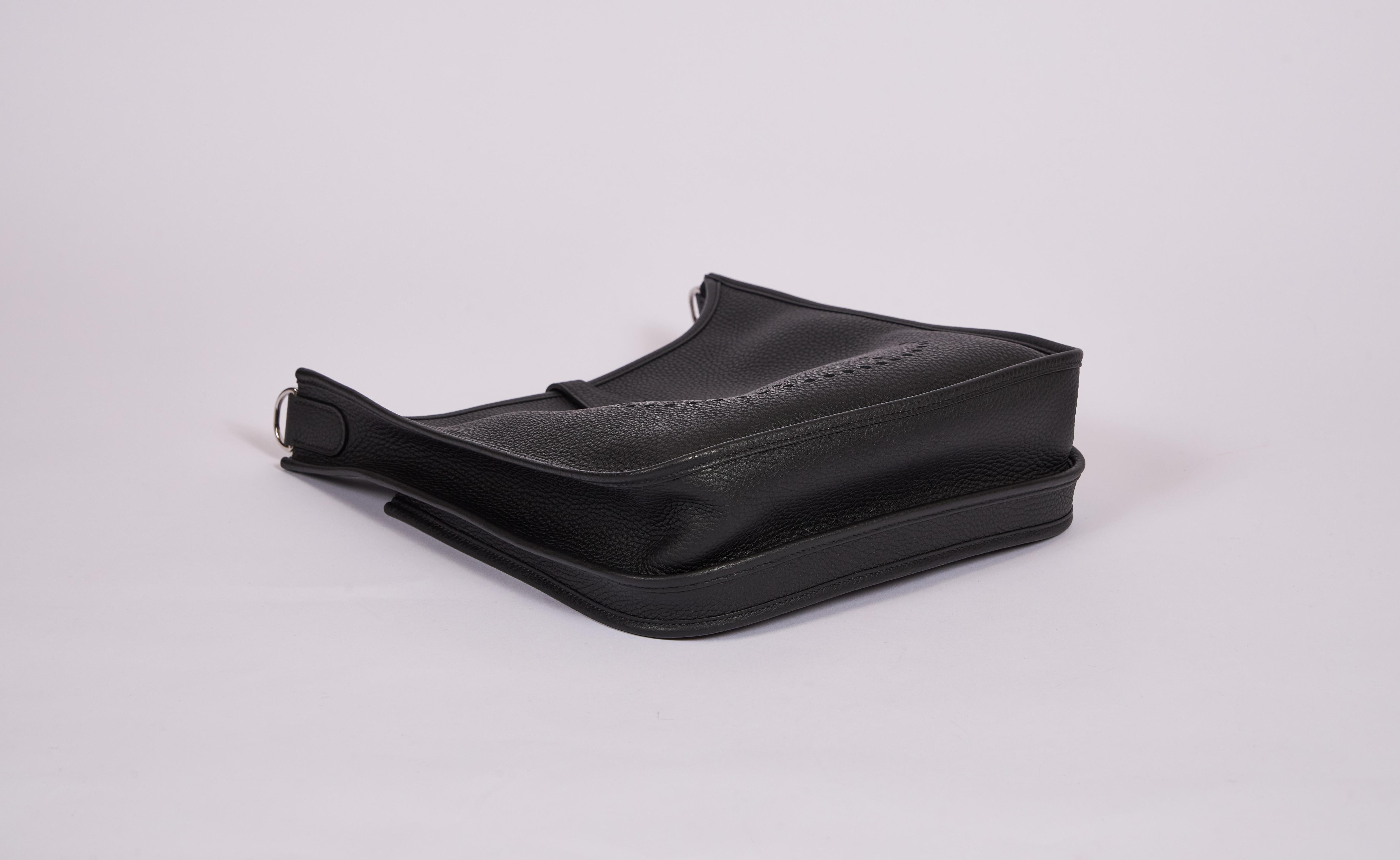 Women's New in Box Hermes Black Evelyne PM Palladium