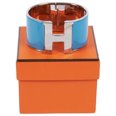 New in Box Hermes  BLue Ciel Mega Clic Clac