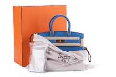 New in Box Hermes Blue Mykonos Togo Birkin 30