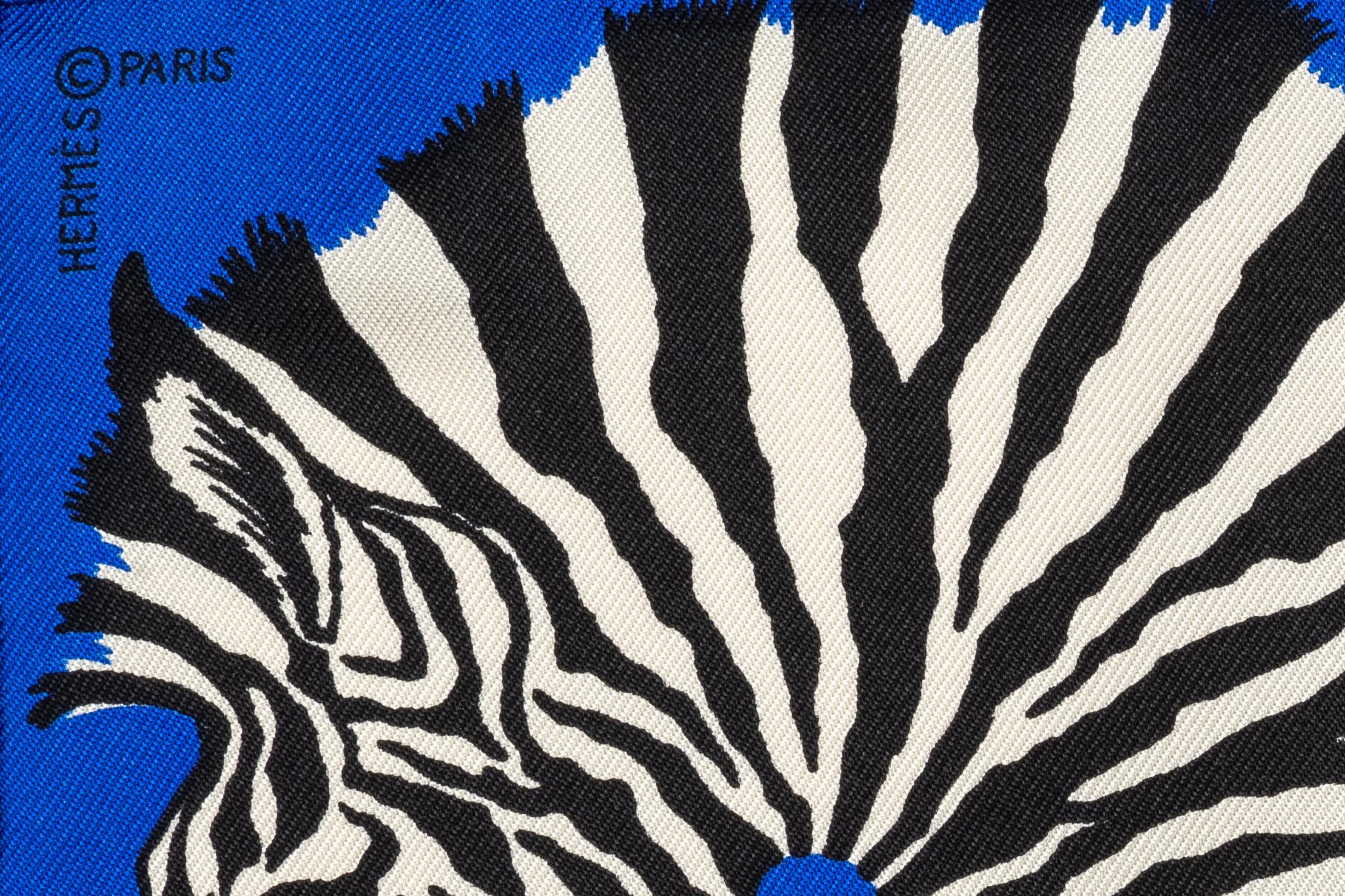 Hermès silk twill Zebra Pegasus 16.5