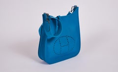 New In Box Hermes Blue Zellige Evelyne PM Bag