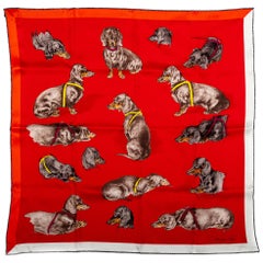 New in Box Hermes Collectible Dachsund Scarf (écharpe de teckel)