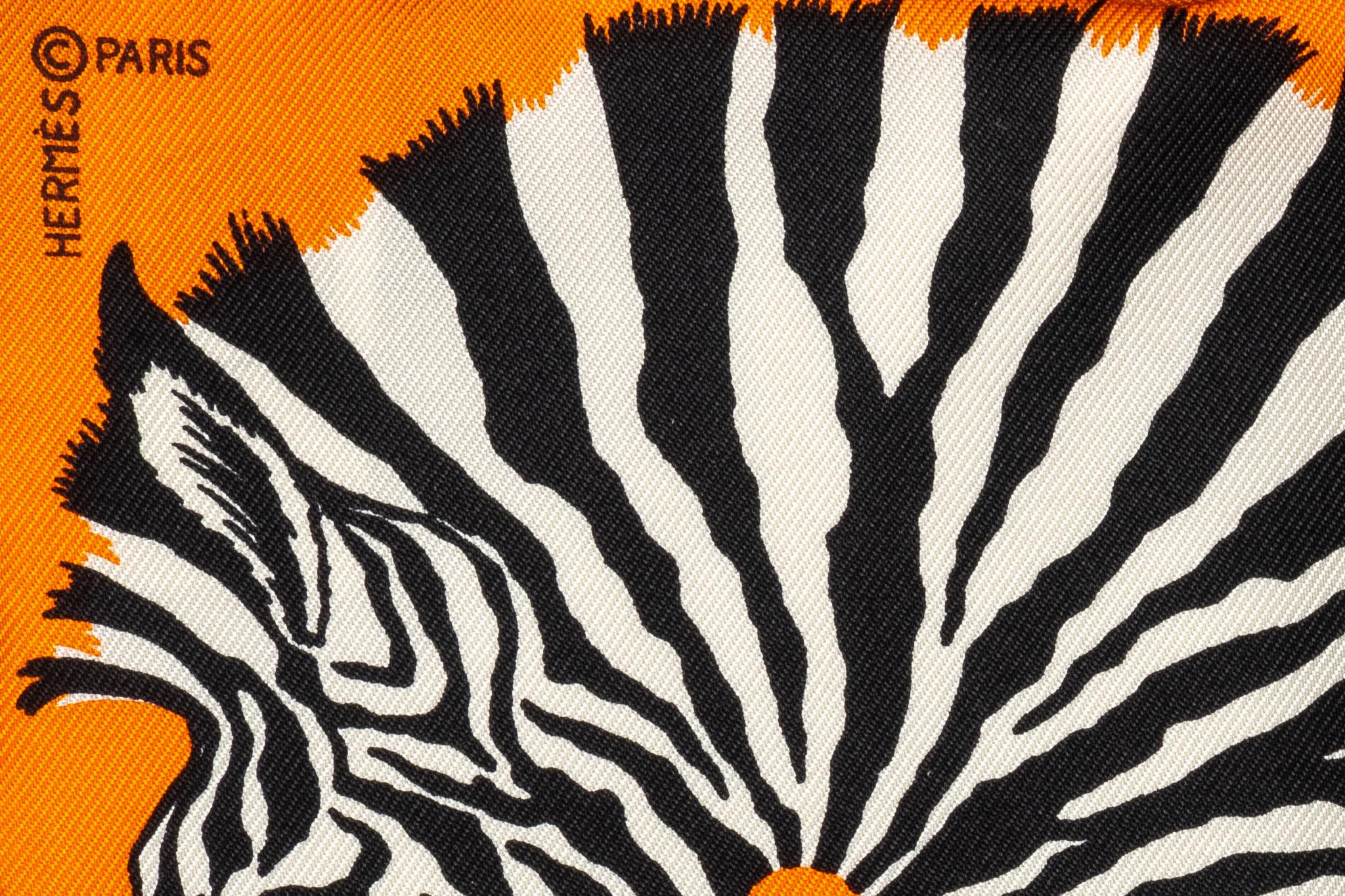 Hermès silk twill Zebra Pegasus 16.5