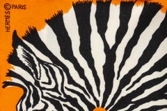 New in Box Hermes Collectible Orange Zebra Pochette Scarf