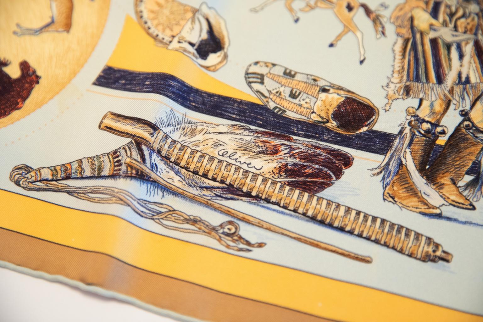 New in Box Hermès Dances des Indiennes Silk Twill Scarf In New Condition For Sale In West Hollywood, CA