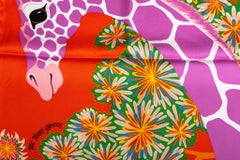 New in Box Hermes "Giraffes" Silk Scarf