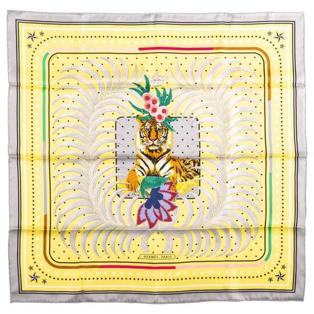New in Box Hermes Imperial Tiger Yellow Silk Scarf at 1stDibs | hermes ...