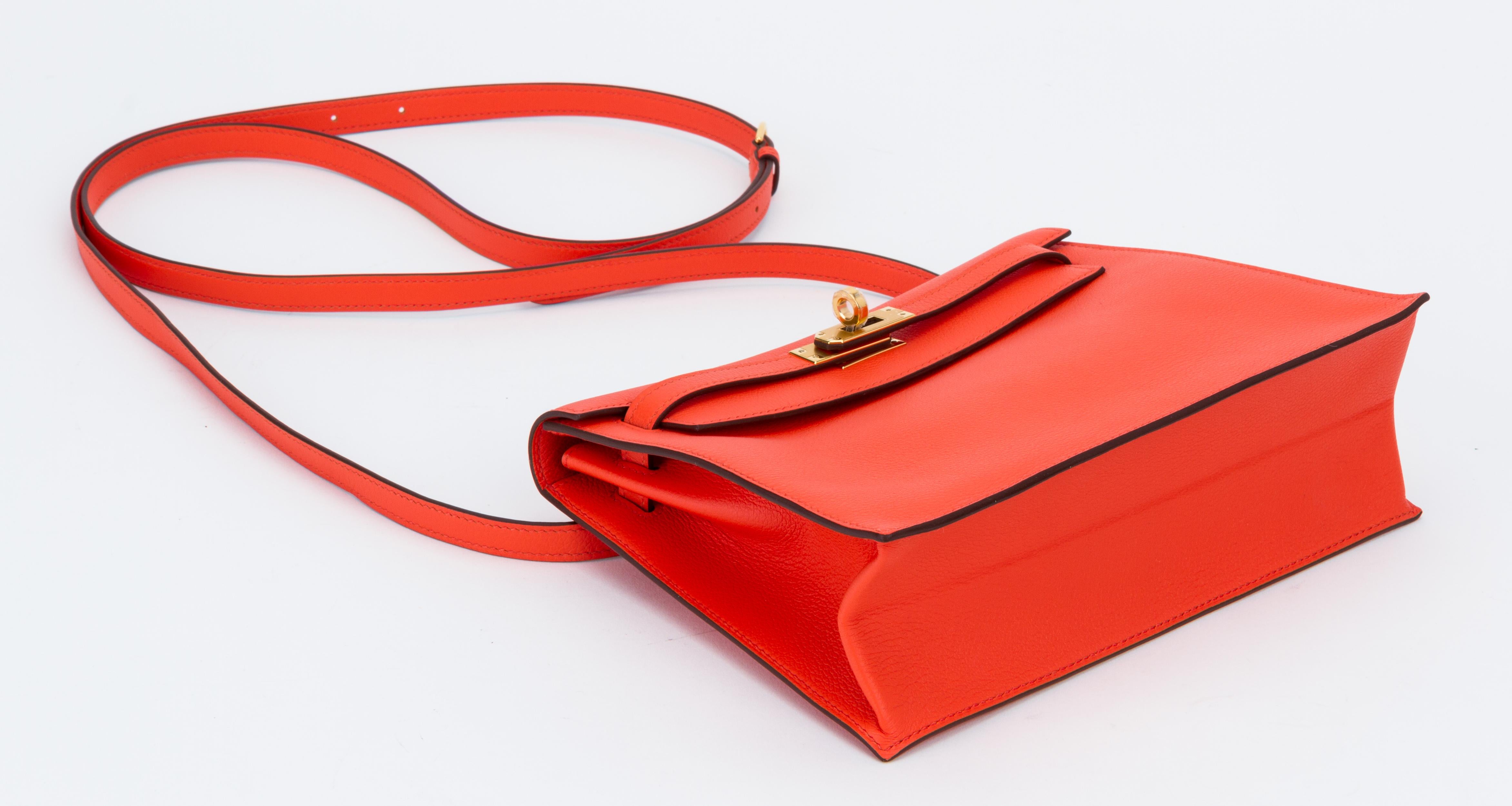 Red New in Box Hermes Kelly Danse Feu And Gold
