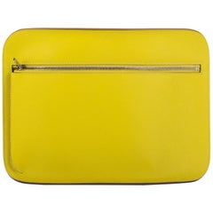 New in Box Hermès Lemon Yellow Epsom Clutch Bag