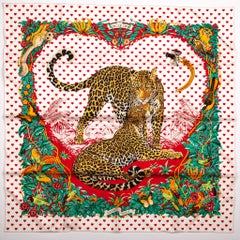 New in Box Hermes Limited Edition  Jungle Love Hearts Dallet Scarf