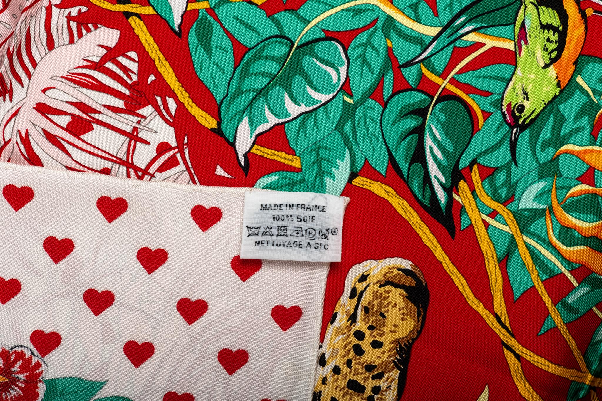 New in Box Hermes Limited Edition  Jungle Love Hearts Dallet Scarf For Sale 3