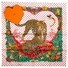 Neu in Box Hermes Limited Edition Dschungel Liebe Herzen Dallet Schal