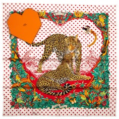 New in Box Hermes Limited Edition  Jungle Love Hearts Dallet Scarf