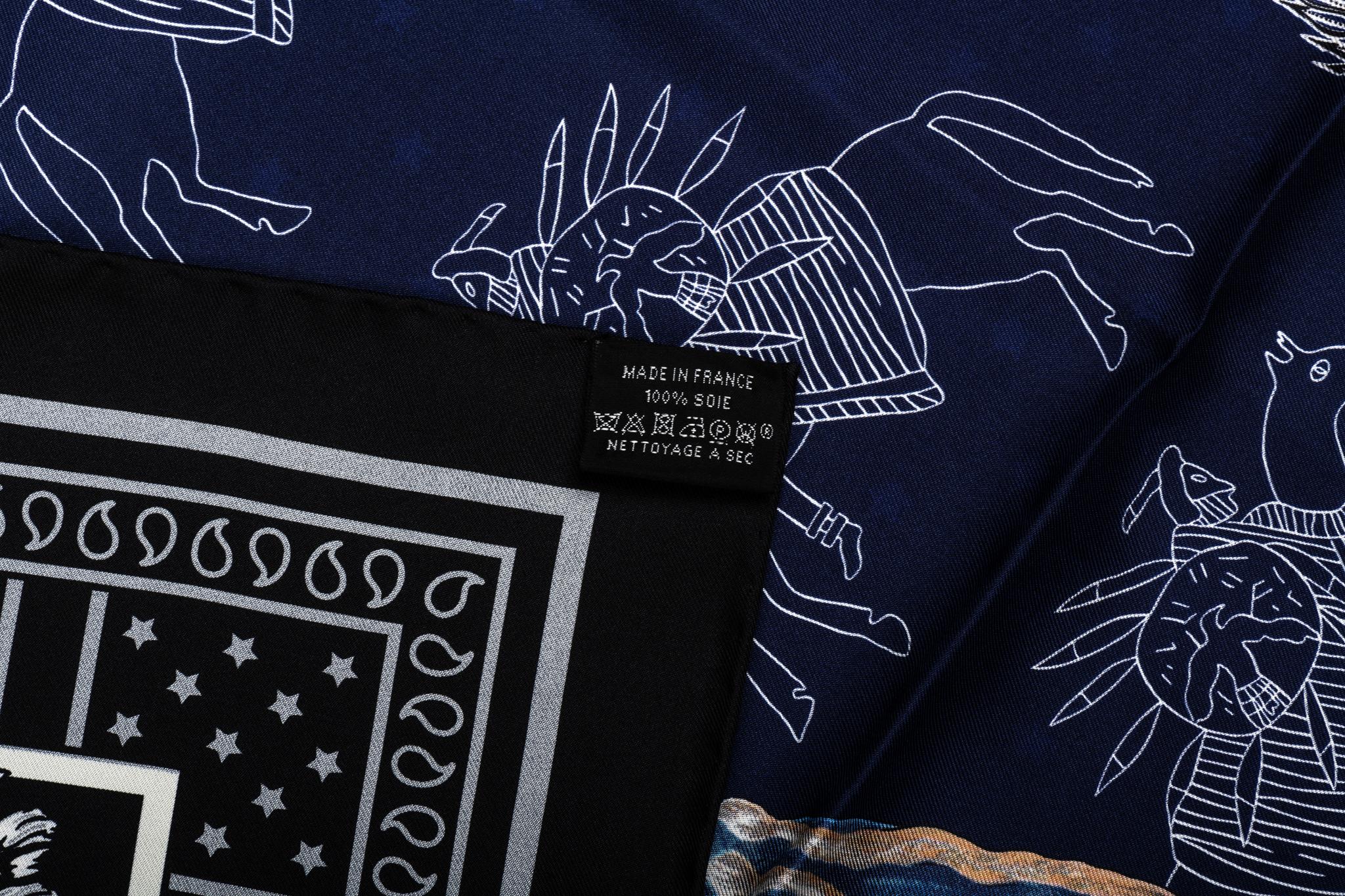 New in Box Hermes Limited Edition Pawnee Bandana Scarf In New Condition For Sale In West Hollywood, CA