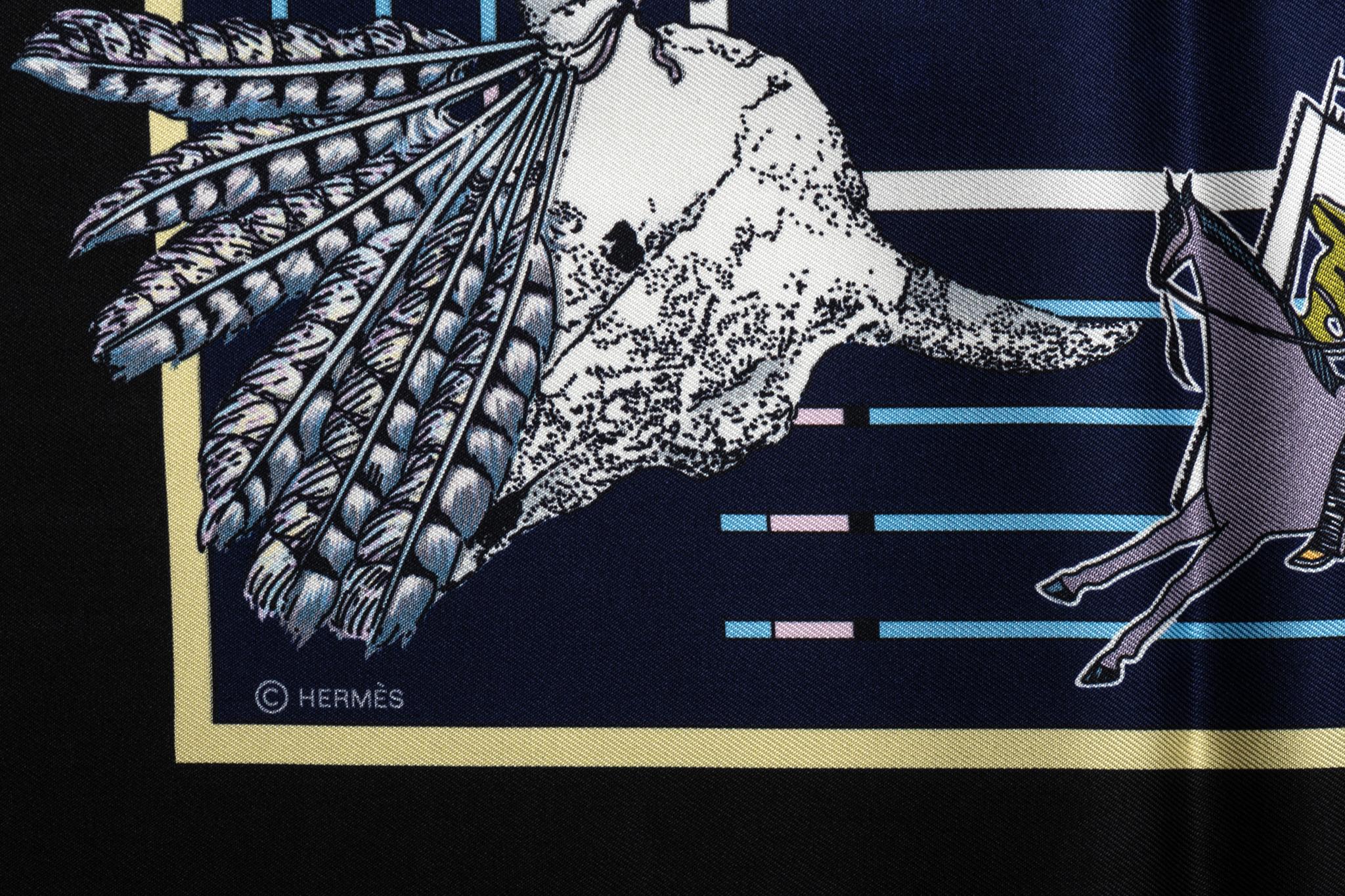 New in Box Hermes Limited Edition Pawnee Bandana Scarf For Sale 2