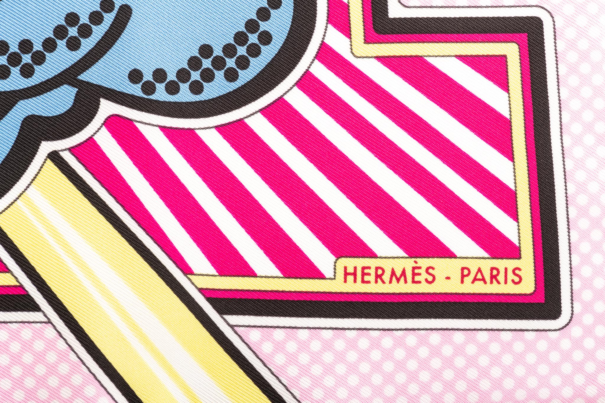 Women's New in Box Hermes Limited Edition Pegase Pop Silk Gavroche Scarf For Sale