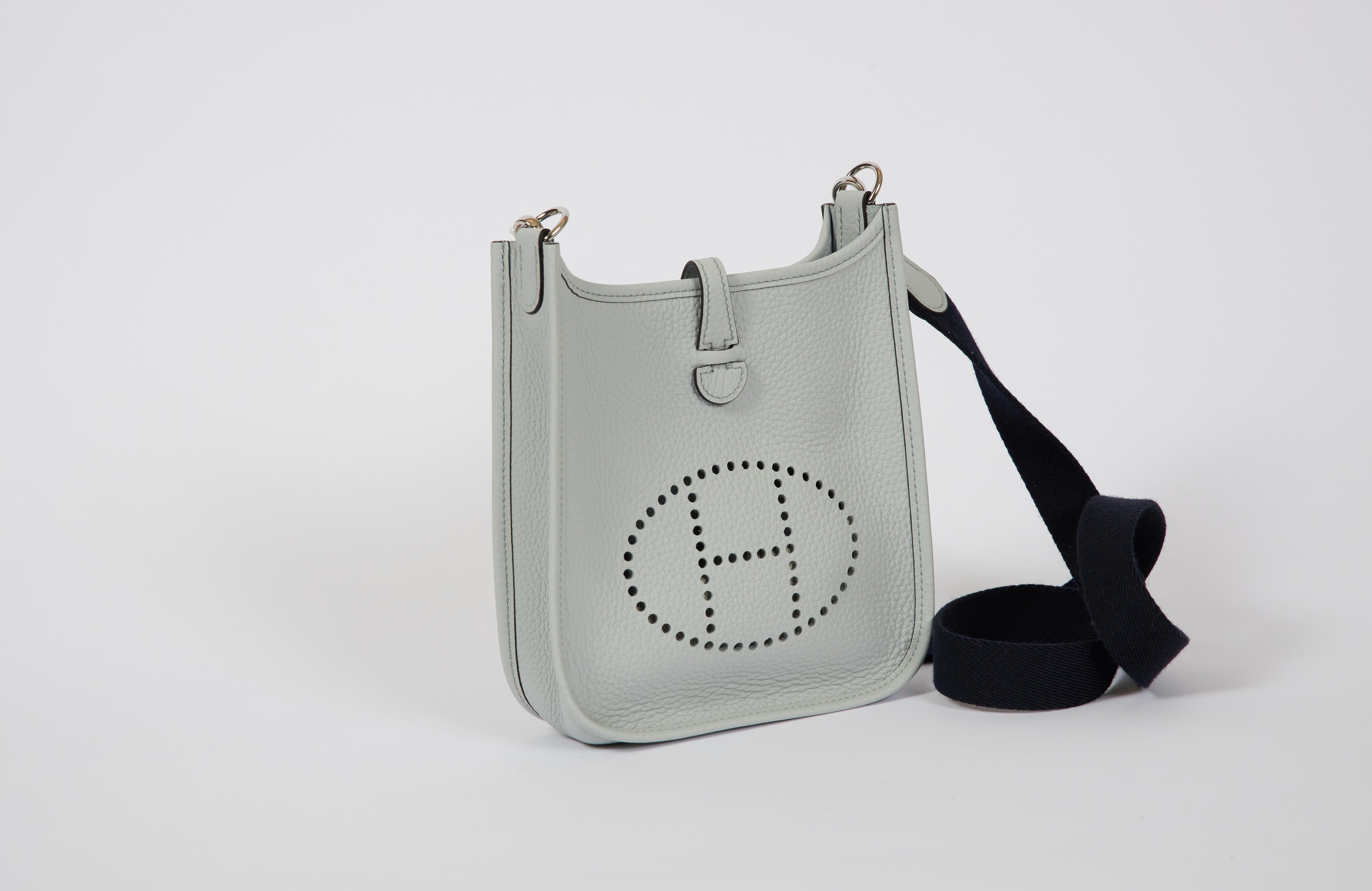 Brand new in box mini evelyne blue pale with indigo blue strap. Shoulder drop 22.5