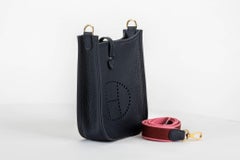 Hermes Mini Evelyne Blue Pink Gold Bag