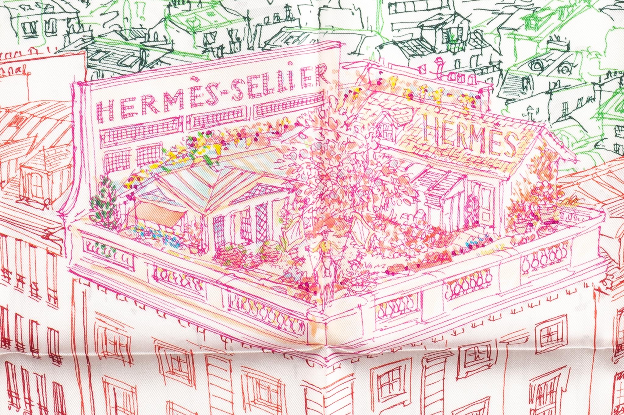 New in Box Hermes Multi Le Jardin Silk Gavroche Scarf Pour femmes en vente