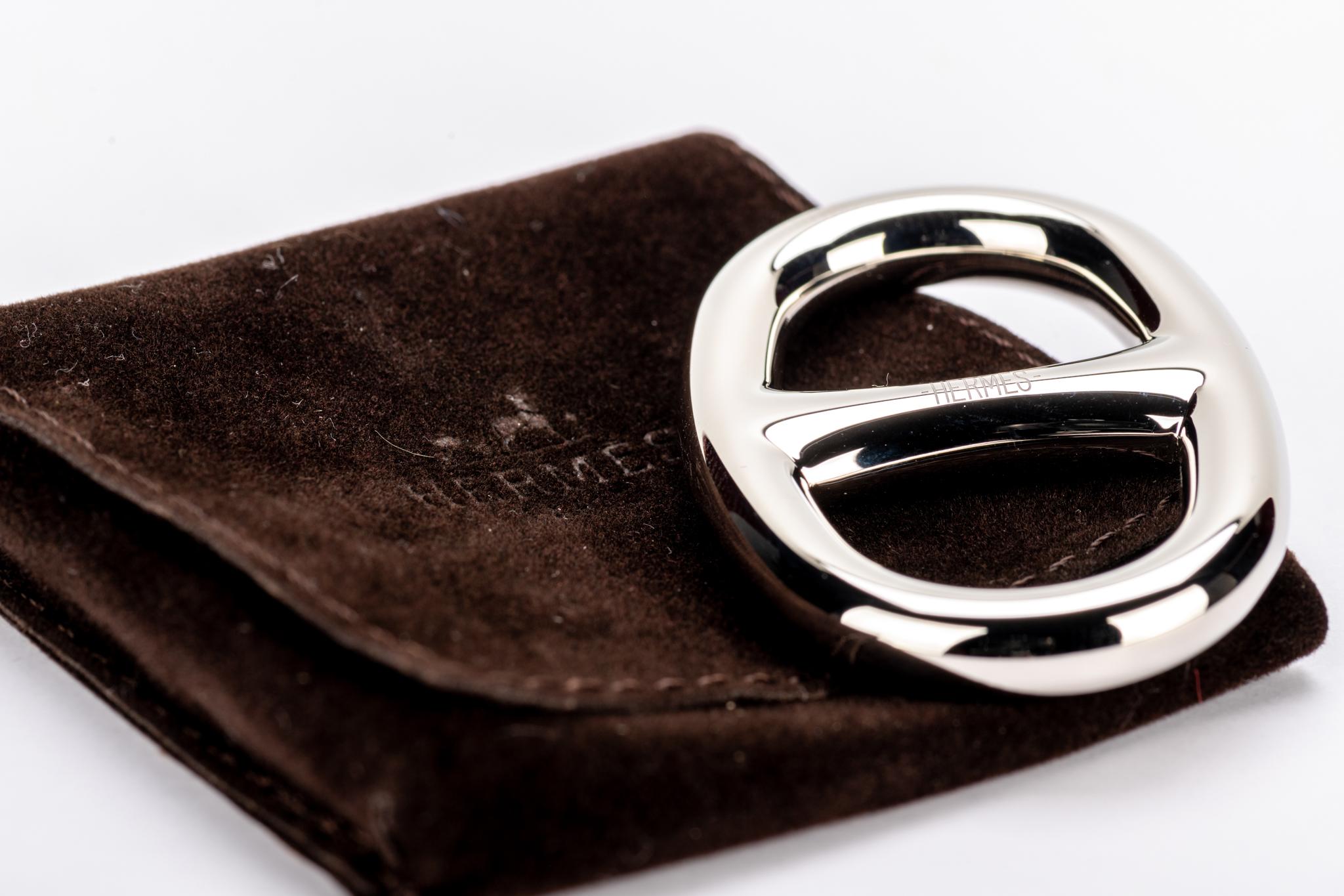 Women's or Men's New in Box  Hermès Palladium Scarf Ring For Sale