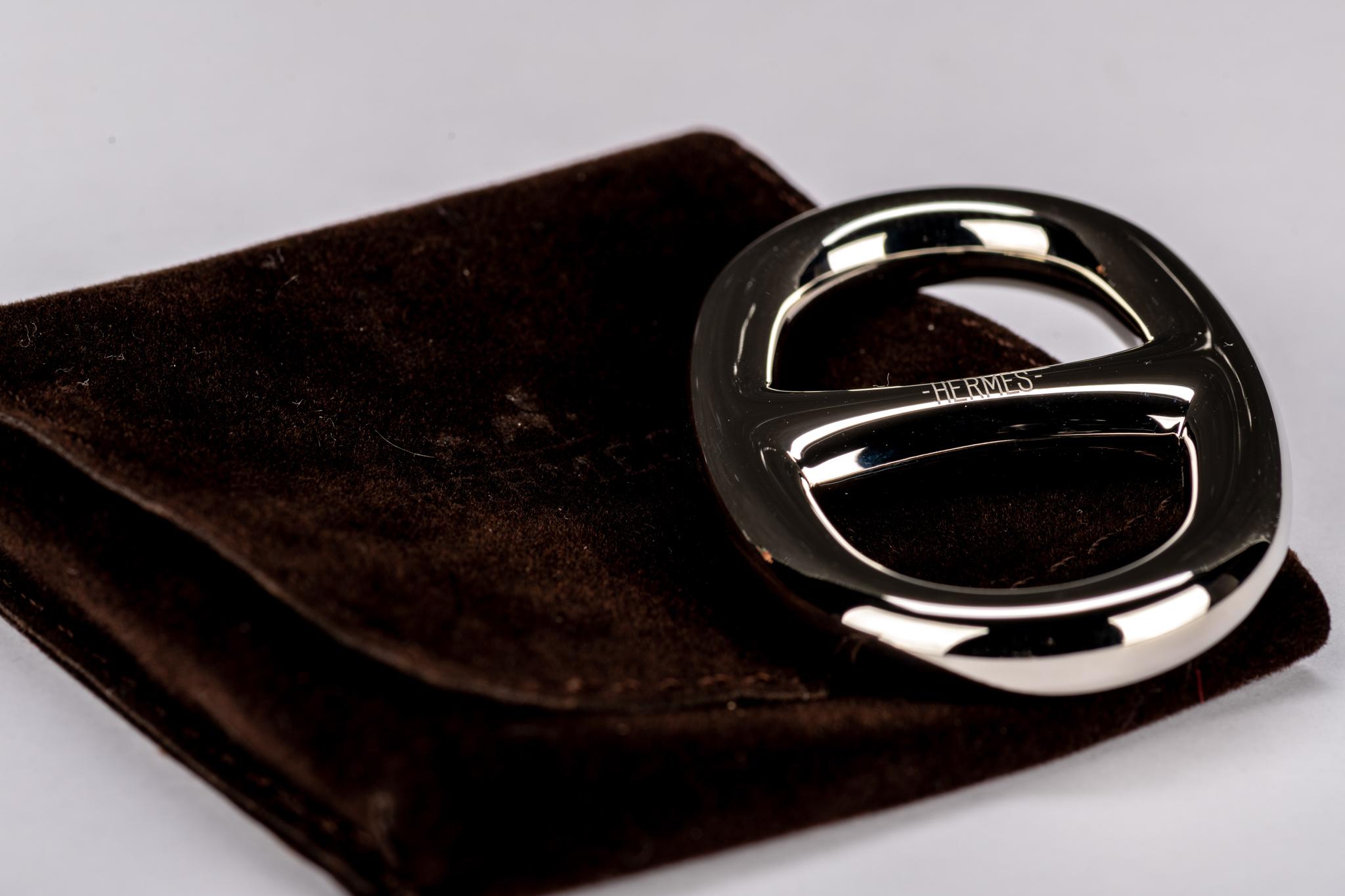 Women's or Men's New in Box  Hermès Palladium Scarf Ring