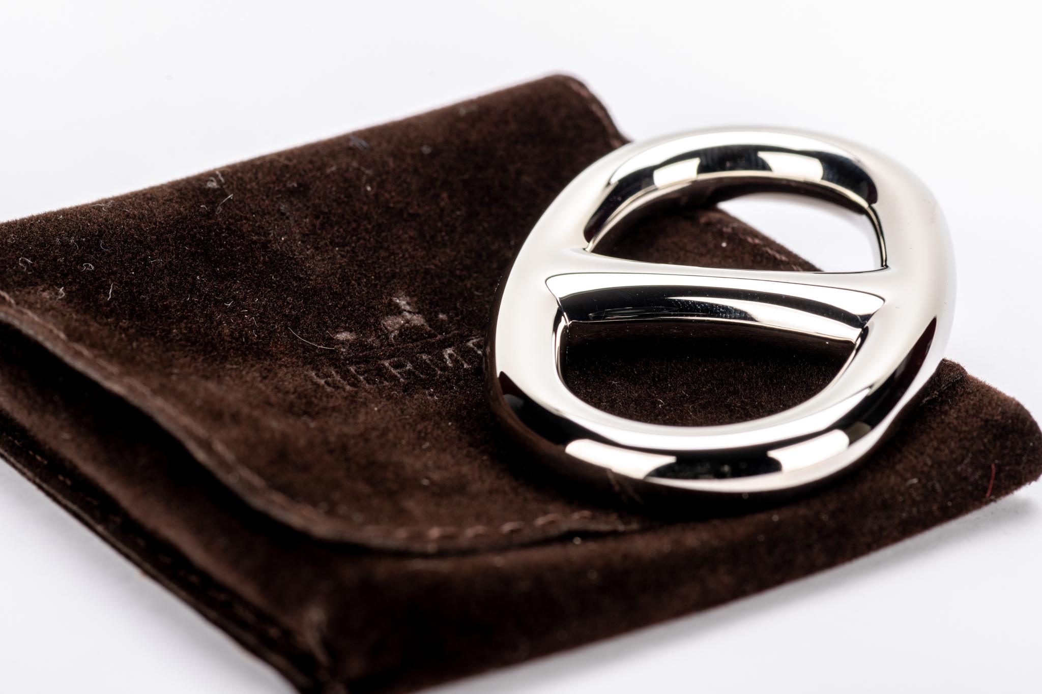 New in Box  Hermès Palladium Scarf Ring For Sale 2