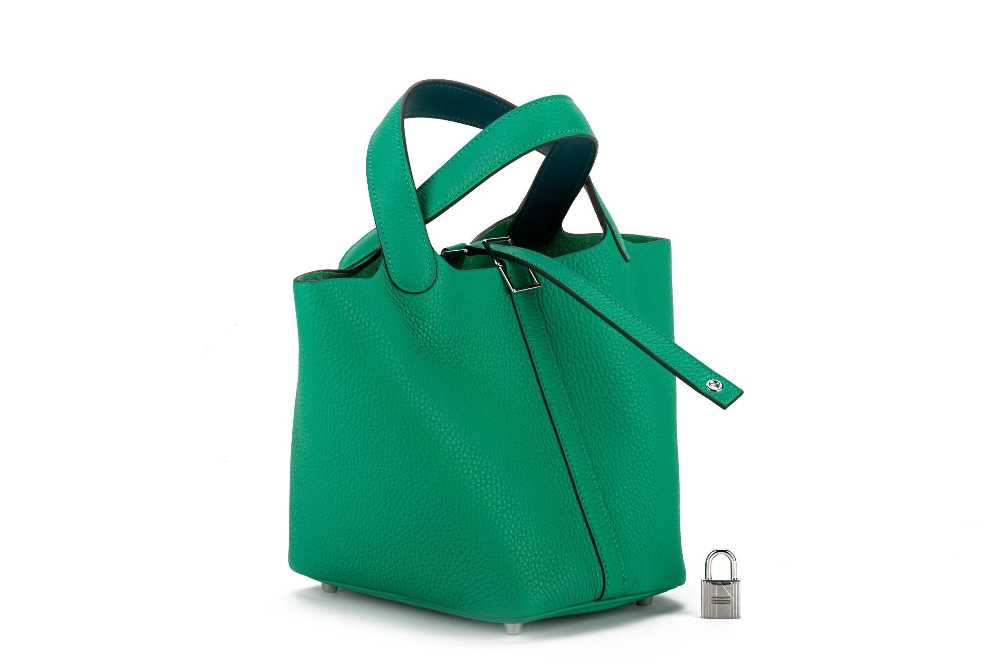 New in Box Hermes Picotin 18 Menthe Palladium 2