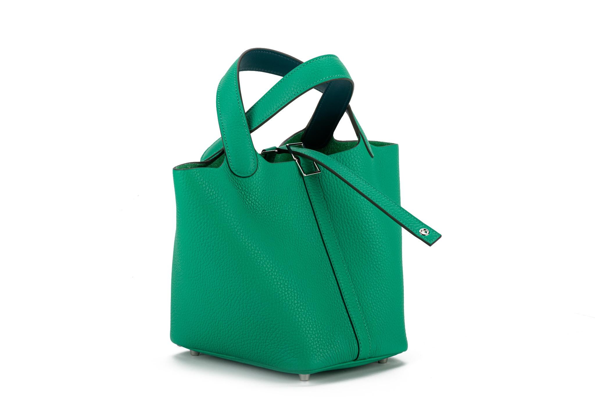 Women's New in Box Hermes Picotin 18 Menthe Palladium