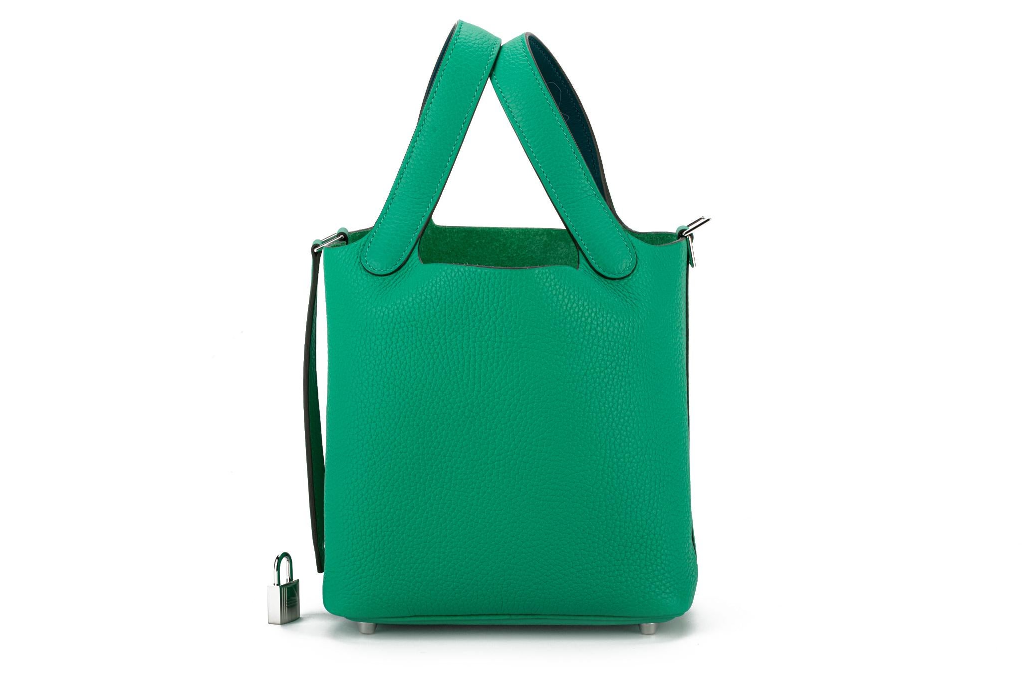 New in Box Hermes Picotin 18 Menthe Palladium 1