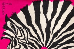 New in Box Hermes Pink Collectible Zebra Nano Pochette Scarf 8"
