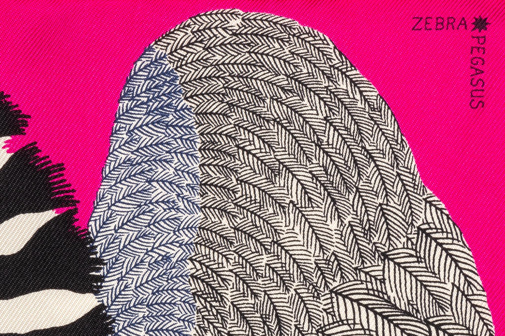 Gray New in Box Hermes Pink Collectible Zebra Nano Pochette Scarf 8