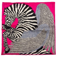 New in Box Hermes Pink Collectible Zebra Nano Pochette Scarf 8"