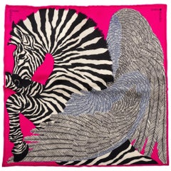 New in Box Hermes Pink Collectible Zebra Pochette Scarf