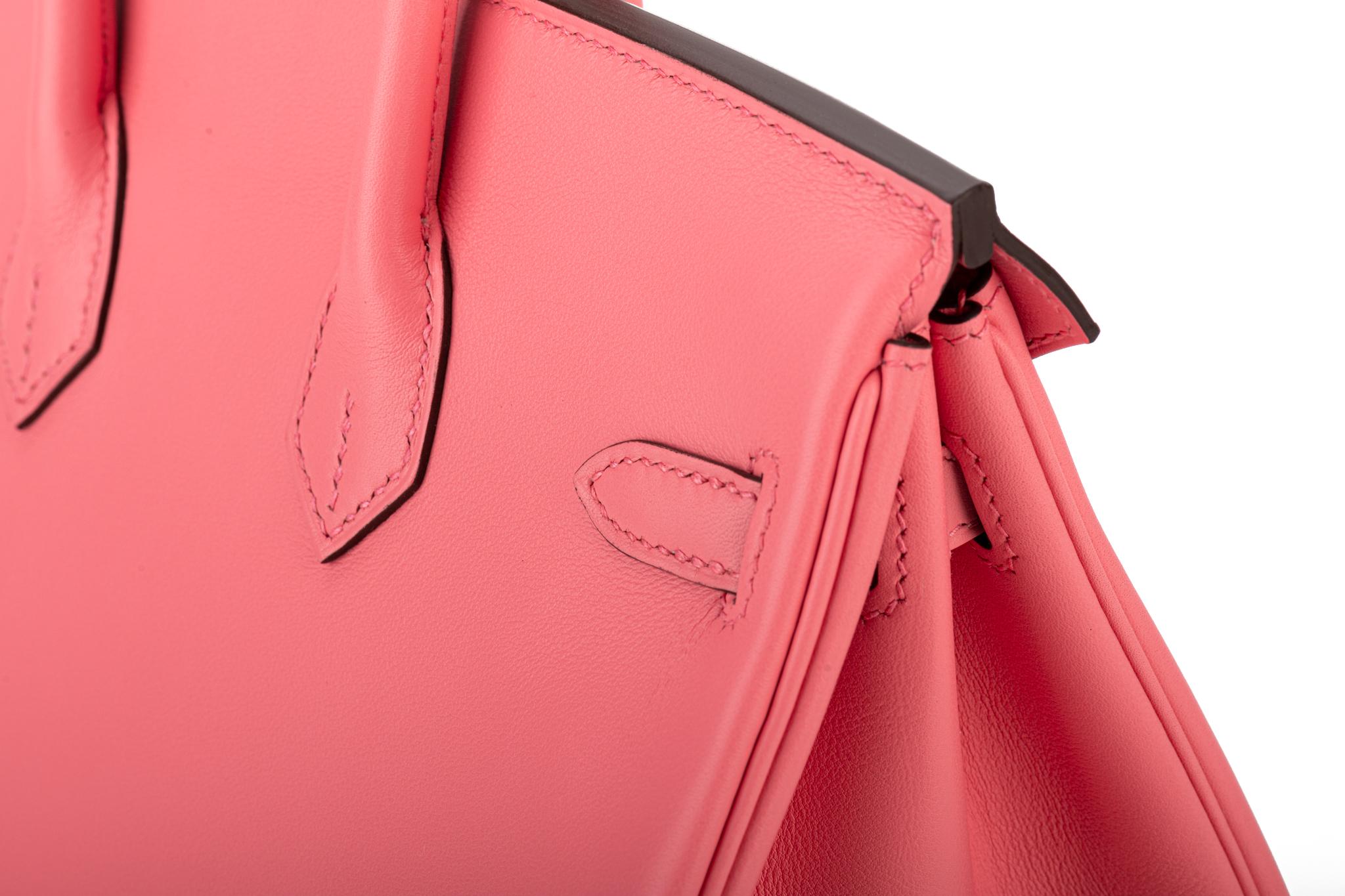 New in Box Hermès Rare Birkin 25cm Rose d Ete' Swift Bag 7